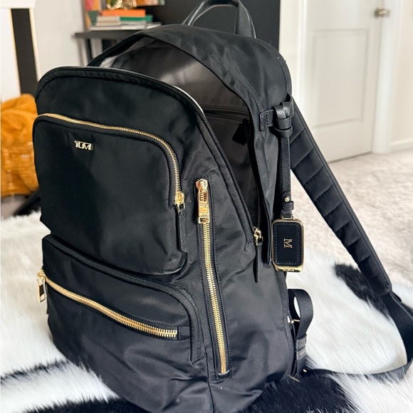 TUMI Montana Black Backpack with Gold Details - Picture 3 of 11